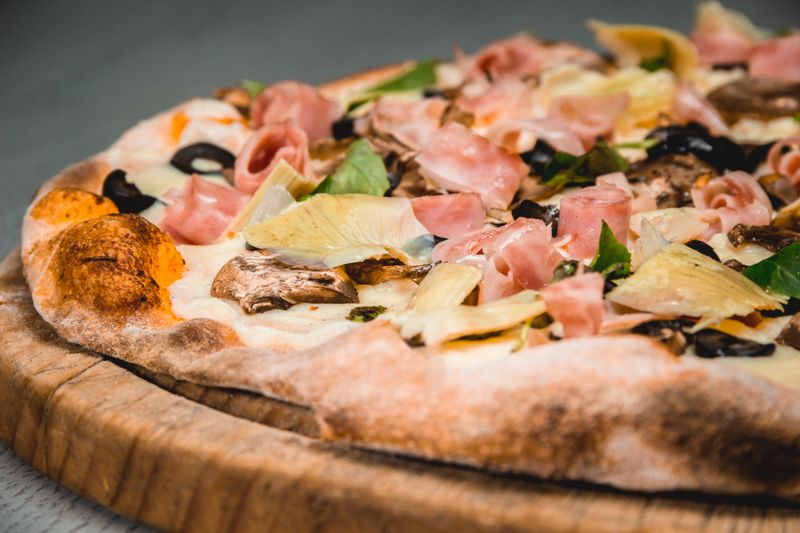Gourmet pizza with premium toppings
